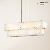 Rancho Alabaster 2-Tier Linear Chandelier